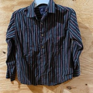 Boy nautica  black long sleeves  stripe shirt 7x